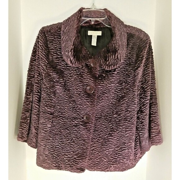 Lord & Taylor Women's 3/4 Length Sleeve Purple Jacket XL - Picture 1 of 6